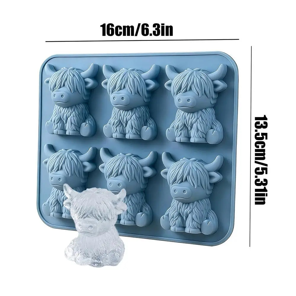 Cute Cow Silicone Ice Cube Tray – 6-Cavity Fun Mold