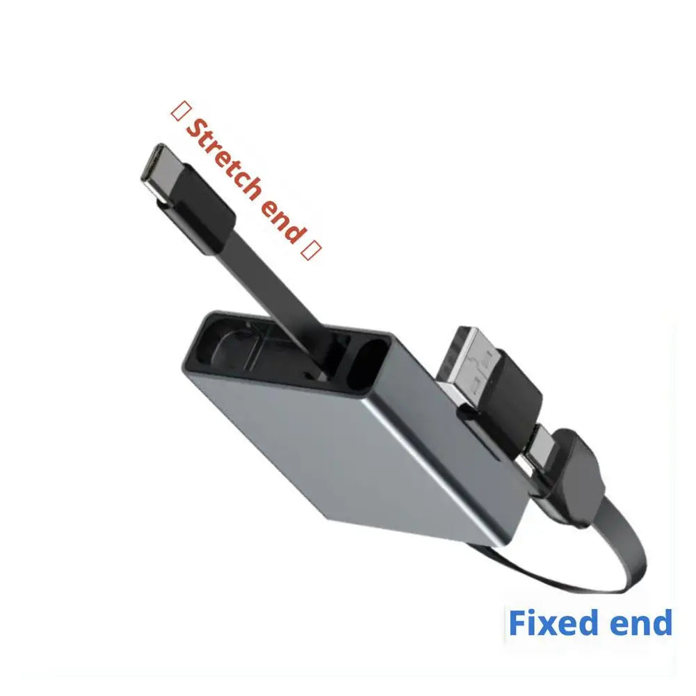 4-in-1 USB Type-C Charging & Data Adapter – 60W PD Fast Charge Peaceful Pleasures Health and Wellness Gray 1pcs