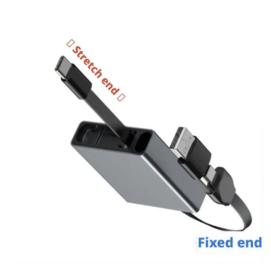 4-in-1 USB Type-C Charging & Data Adapter – 60W PD Fast Charge Peaceful Pleasures Health and Wellness Gray 1pcs