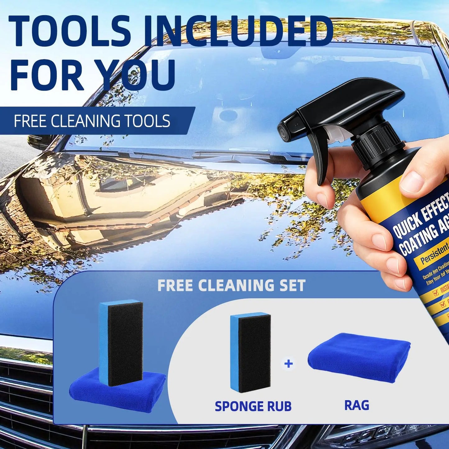 Car Coating Spray Quick Effect Coating Agent Coat Car Wax Car Scratch Wax Coating Spray Oil Film Emulsion Glass Cleaner Peaceful Pleasures Health and Wellness
