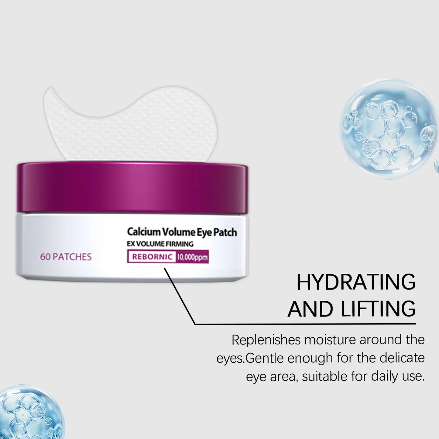 Calcium Volume Eye Patch Firming Lifting Under the Eye Soft Tender Eye Area Reduce Dark Circles Anti Puffiness Nourish Eye Care Peaceful Pleasures Health and Wellness