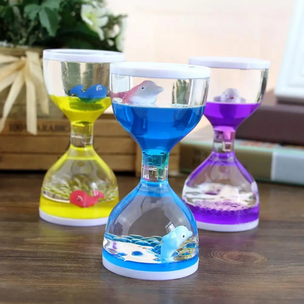 Creativity Oil Drop Hourglass Craft Ornament with Animal Large Cup Drop Funnel Dynamic Oil Leakage Toy Gift Student Shop Gifts Peaceful Pleasures Health and Wellness