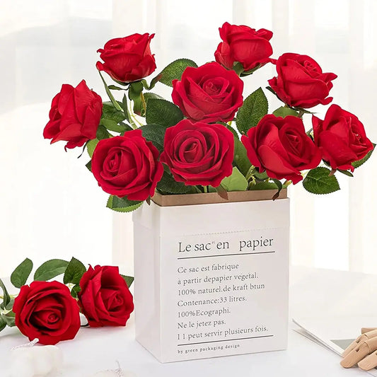 Silk Rose Artificial Flowers for Wedding, Home & Garden – 5/10 Pcs Artificial Silk Flowers Peaceful Pleasures Health and Wellness