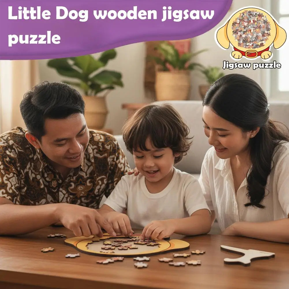 Dog & Bear Wooden Animal Jigsaw Puzzle | Gift for Pet Lovers