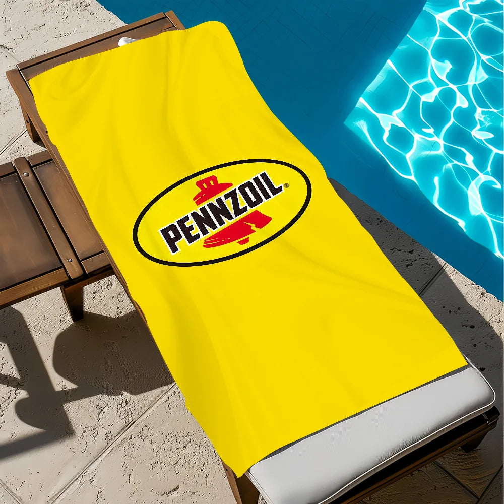 Pennzoil Logo Quick-Dry Beach Towel | Soft Pool & Sports Towel Quick-Dry Beach Towel Peaceful Pleasures Health and Wellness z4 STJ150x200CM