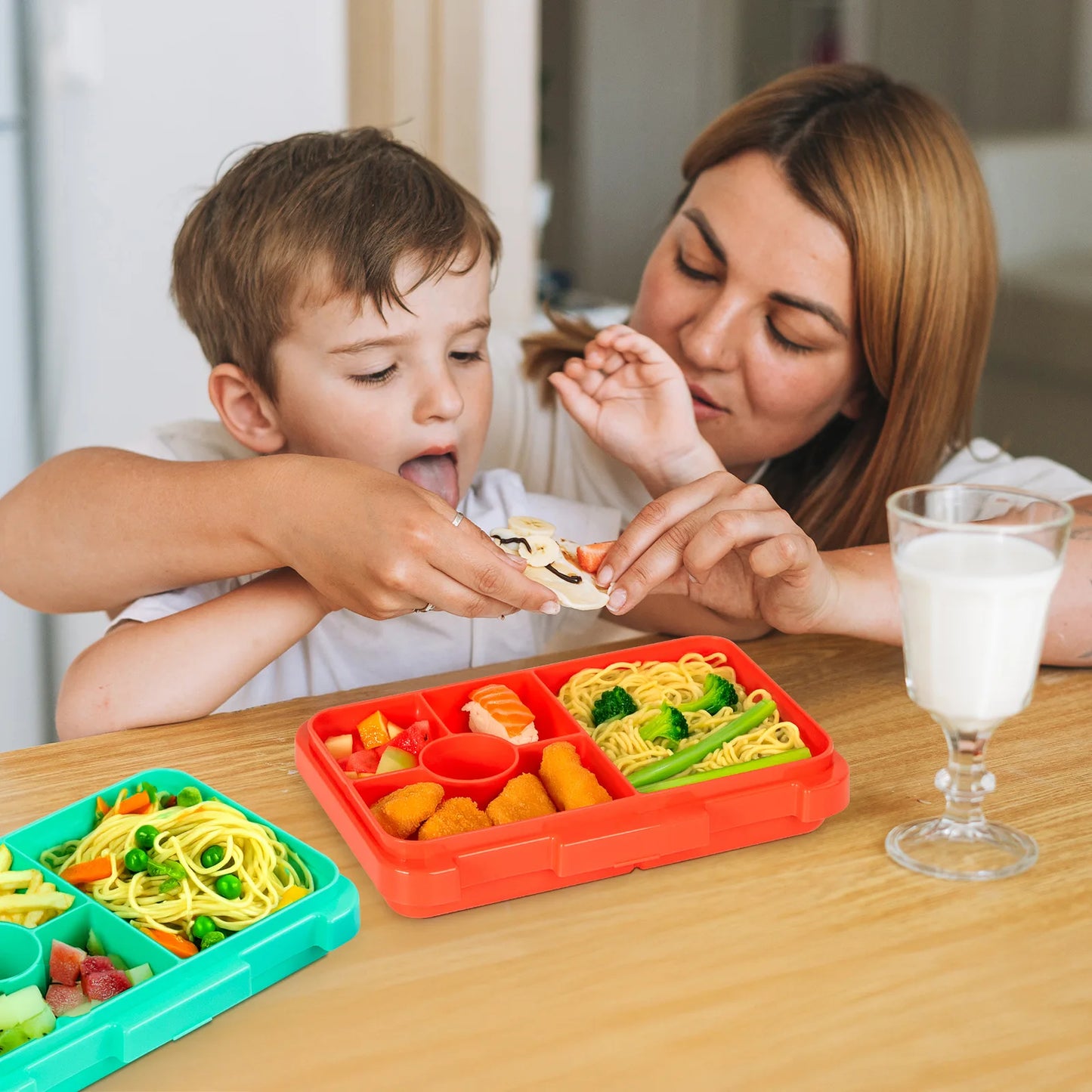 Food Grade Portable Lunch Box Lunchbox School Microwave heating Children Cartoon Bento High-capacity Kid Double Buckle Lunch Box Peaceful Pleasures Health and Wellness