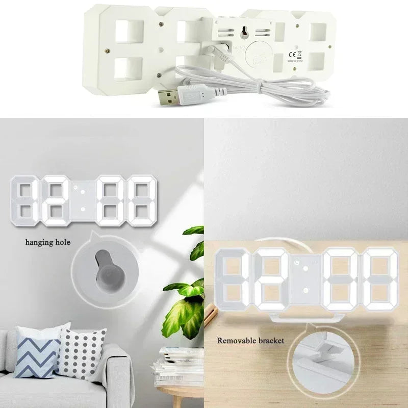 Digital Wall Clock Desk Watches Electronic Alarm Modern Home Decoration for Bedroom Decor Interior Led Table Clocks Living Room Peaceful Pleasures Health and Wellness