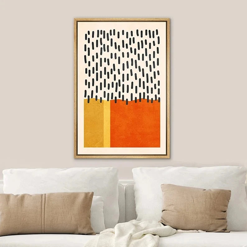 3-Piece Abstract Geometric Color Block Canvas Wall Art Set