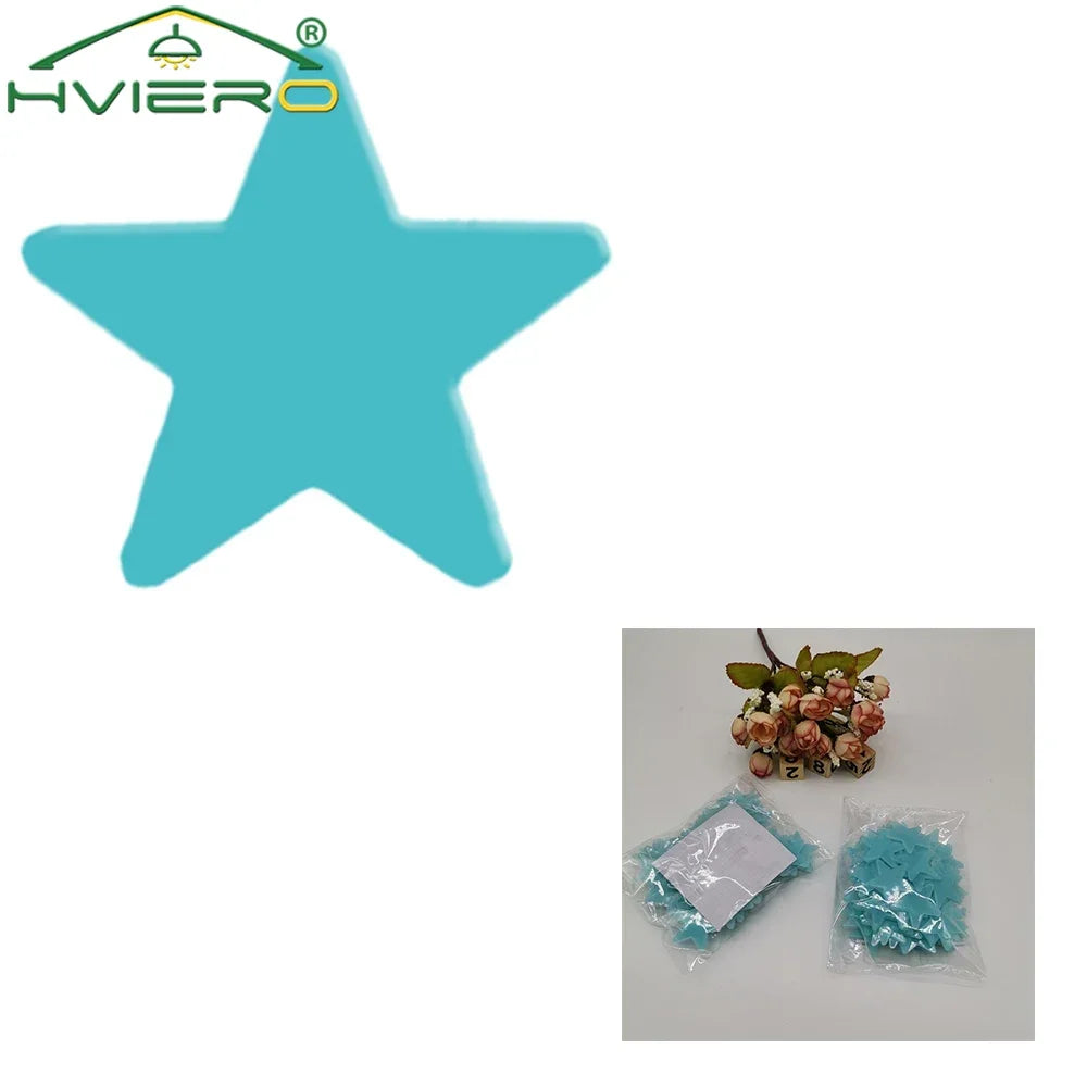 50 Pcs Glow in the Dark 3D Star Wall Stickers for Kids Rooms