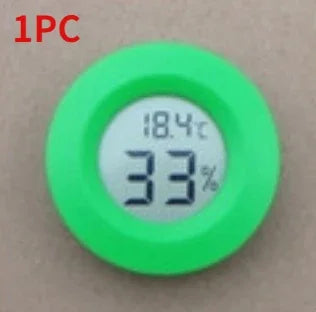 Mini Digital Thermometer Hygrometer – Round LCD Panel Mount Digital Thermometer Hygrometer Peaceful Pleasures Health and Wellness Green