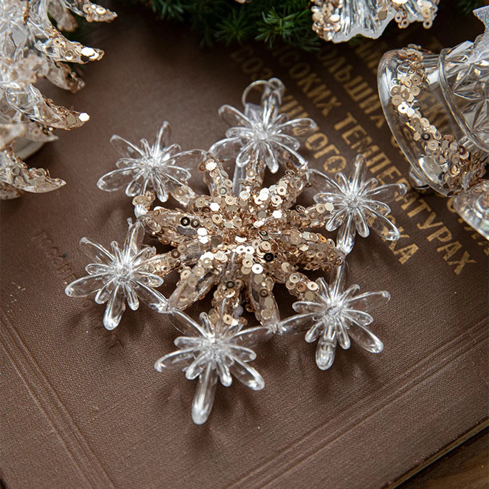 Crystal Acrylic Snowflake Christmas Tree Hanging Ornaments
