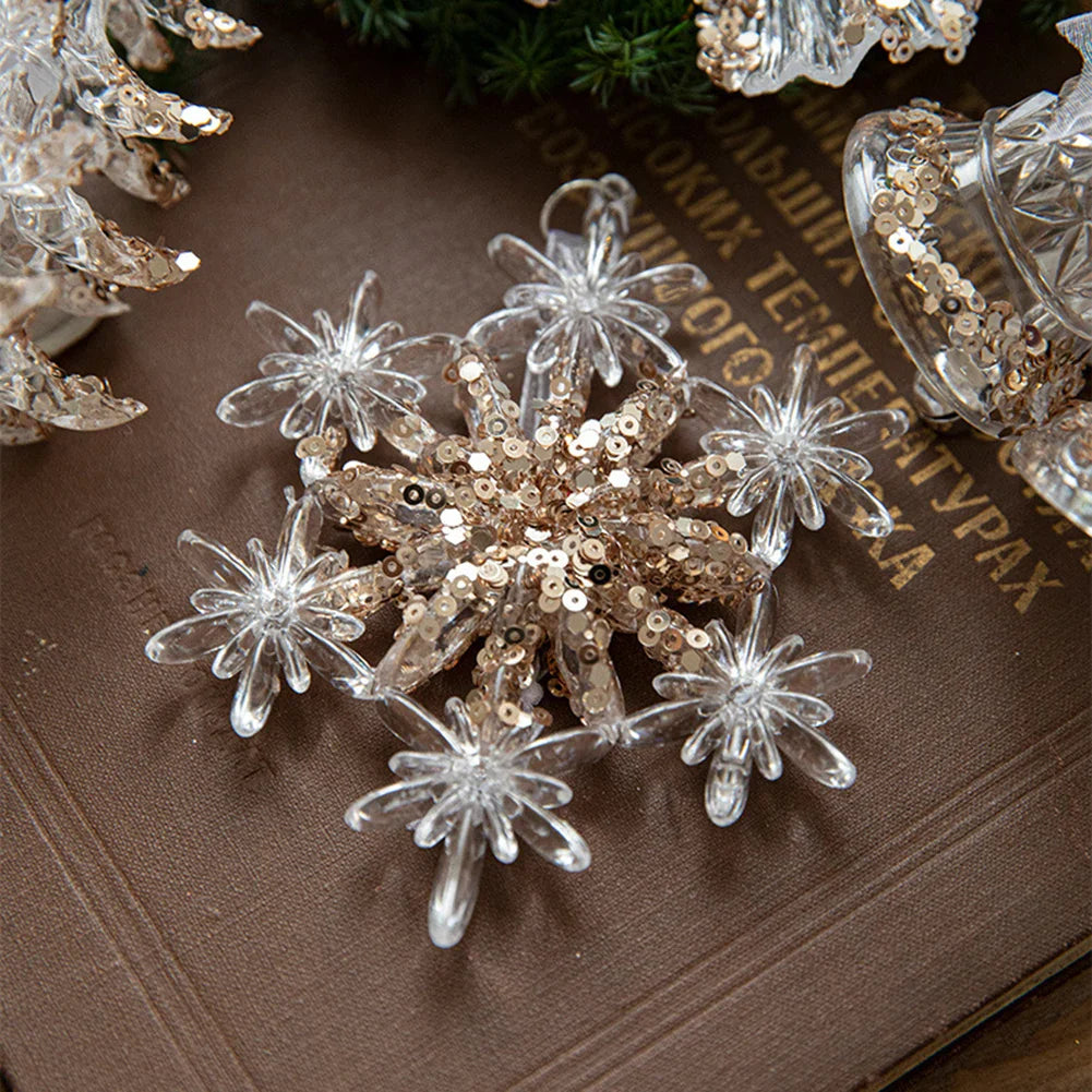 Crystal Acrylic Snowflake Christmas Ornaments – Transparent