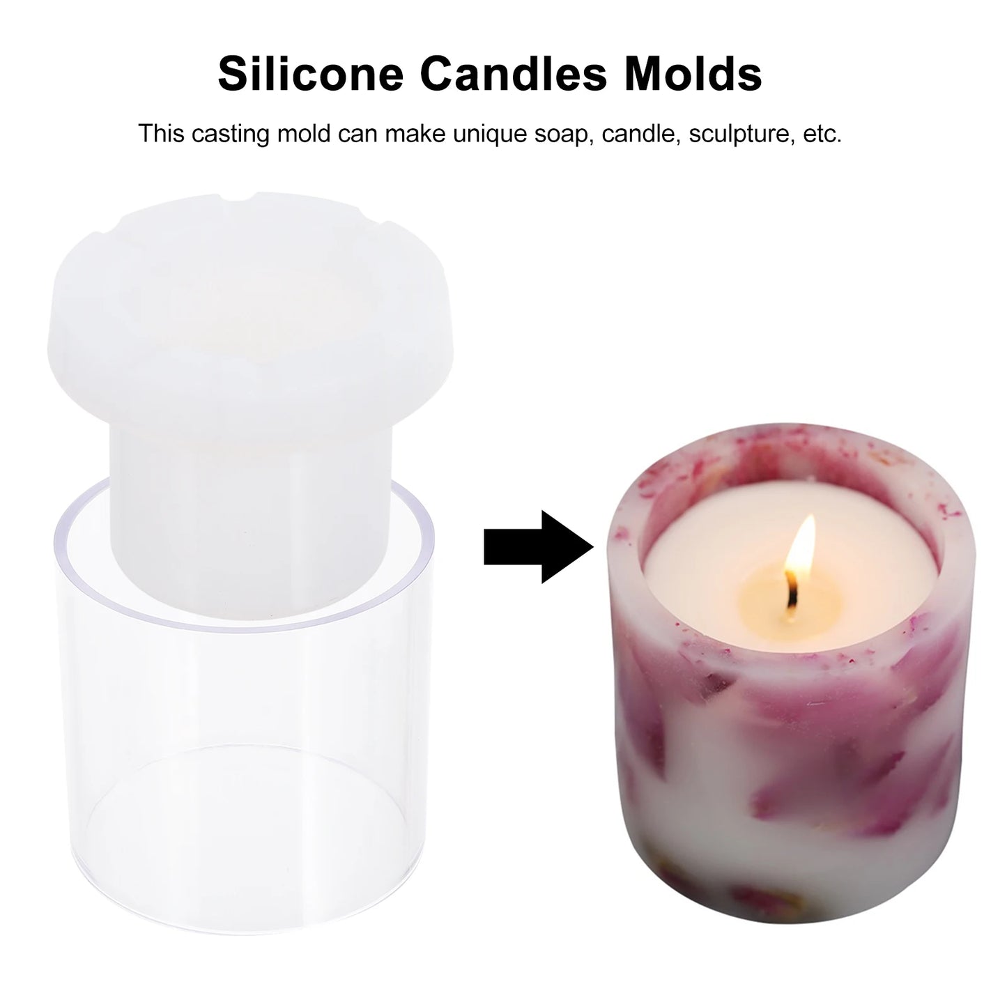 Plastic Cylinder Mold Hollow Mold Candles Decoration Aromatherapy Molds Plaster Mould Home Crafts Decoration Peaceful Pleasures Health and Wellness