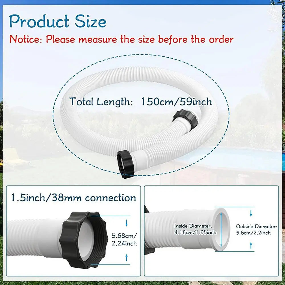 Pool Pump Replacement Hose 1.5" x 59" | Above Ground Pool