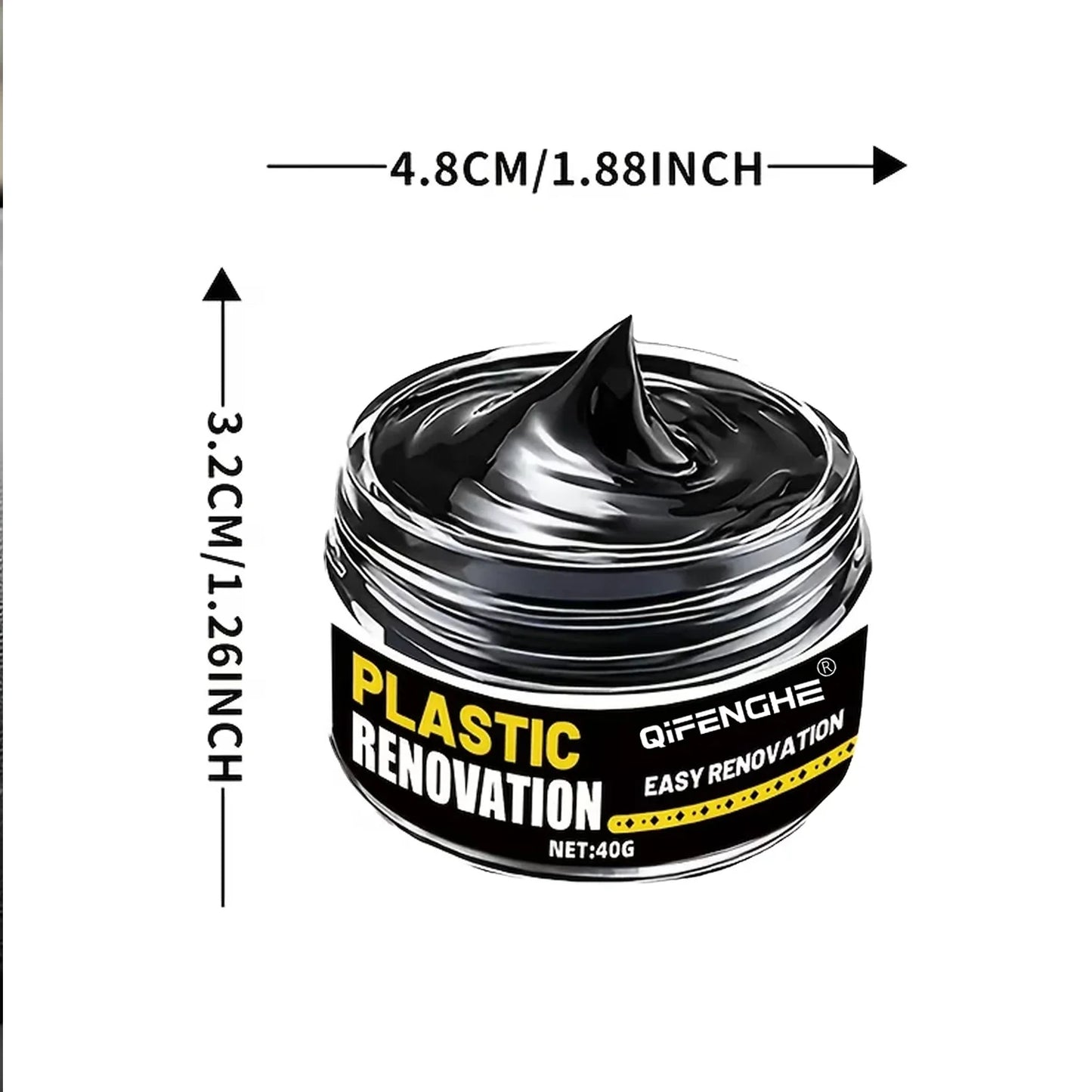 Glossy Black Paste for Car Trim & Interior – Anti-Fade, 40g