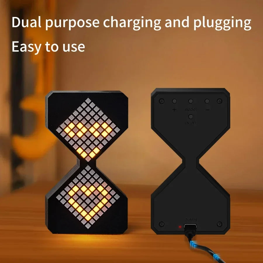 3D LED Digital Hourglass Timer – Cyber Style Yellow Light