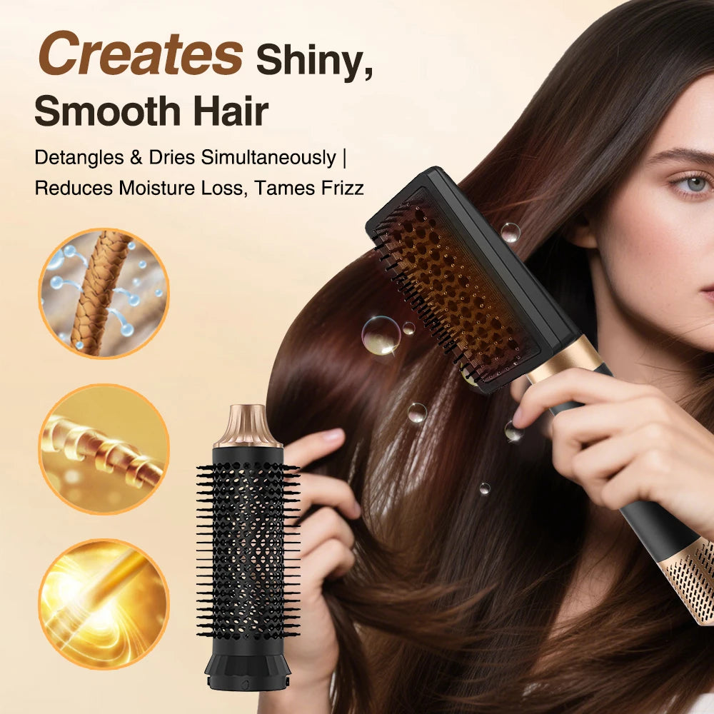 6 in 1 Hot Air Styler Curling Straightening Negative Ion One Step Hair Dryer Blow Dry Brush Set Volumizing for Salon Results Peaceful Pleasures Health and Wellness