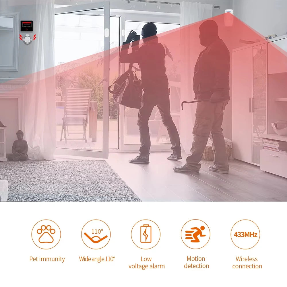Staniot PIR Motion Sensor Smart Home Human Infrared Detector For 433Mhz Wireless Security Alarm System Compatible with Alexa Peaceful Pleasures Health and Wellness