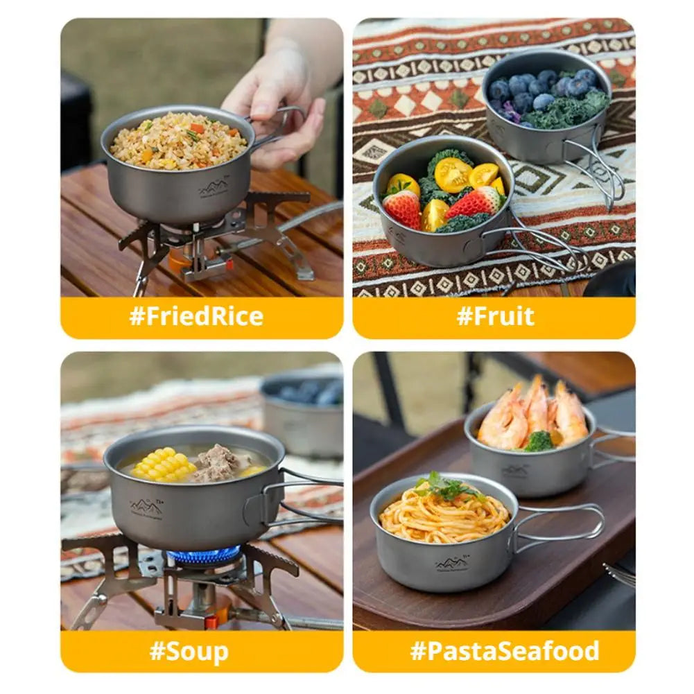 Titanium Camping Pot | Ultralight Foldable Backpacking Cookware