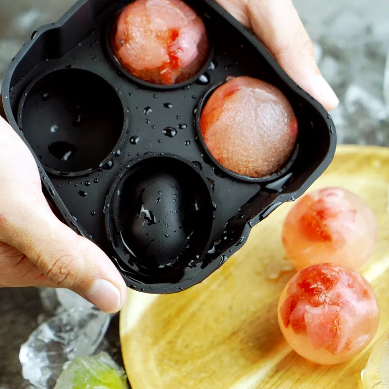 Ice Molds-Silicone Cube Tray With Lid-Easy Fill Release Ice Maker-Great Parties Events Whiskey Beverage Chilling Balls Sphere Peaceful Pleasures Health and Wellness