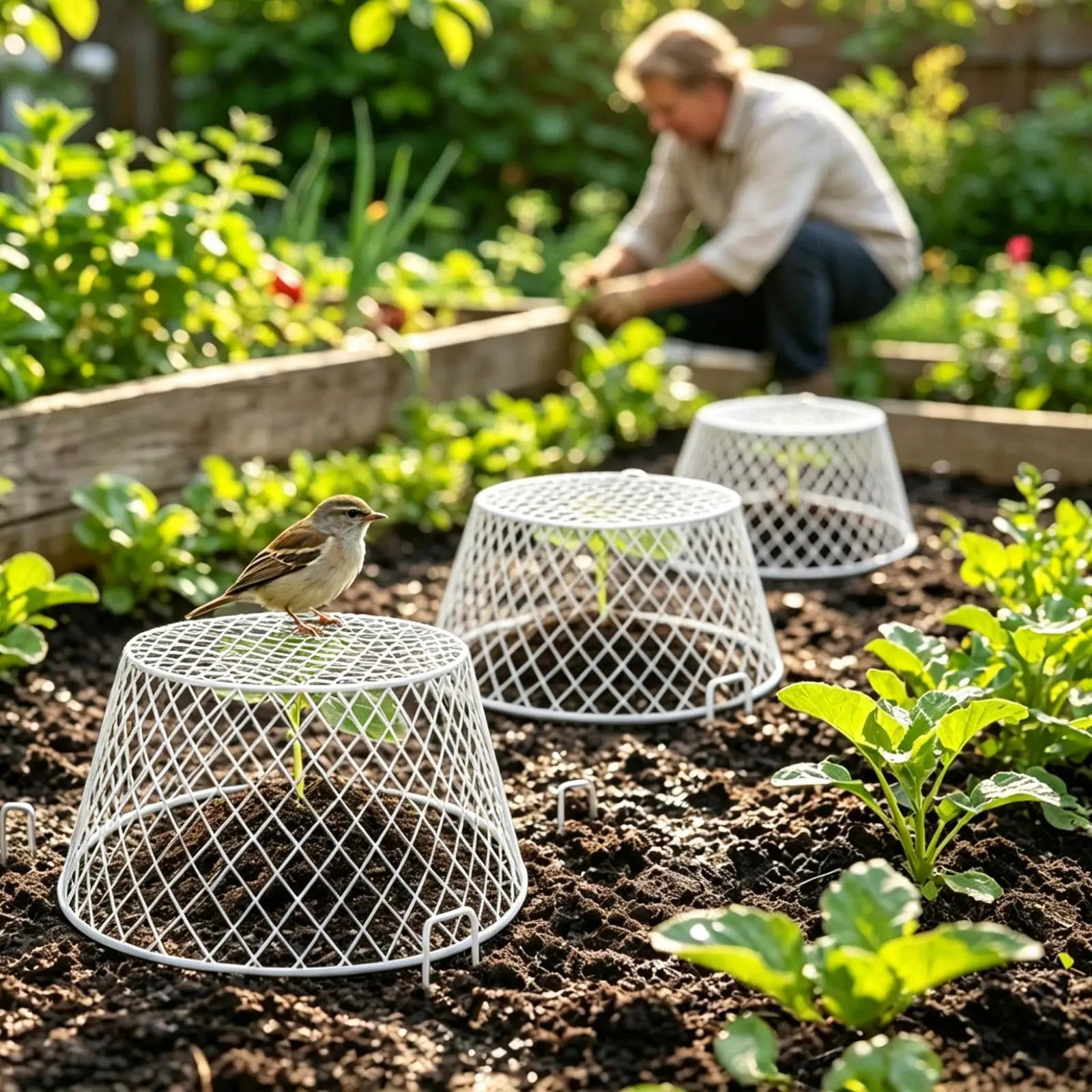 Plant Cloche 10 Piece Wire Protectors Rust Resistant Plant Cloches Outdoor For Vegetable Birds Shrubs Fruit Outdoor Patio Lawn Peaceful Pleasures Health and Wellness