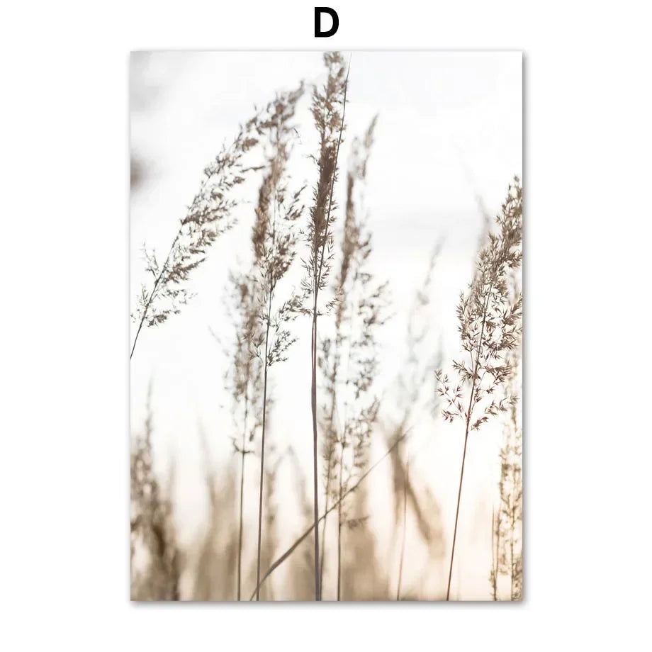 Abstract Floral Feather Canvas Wall Art Print | Unframed Poster