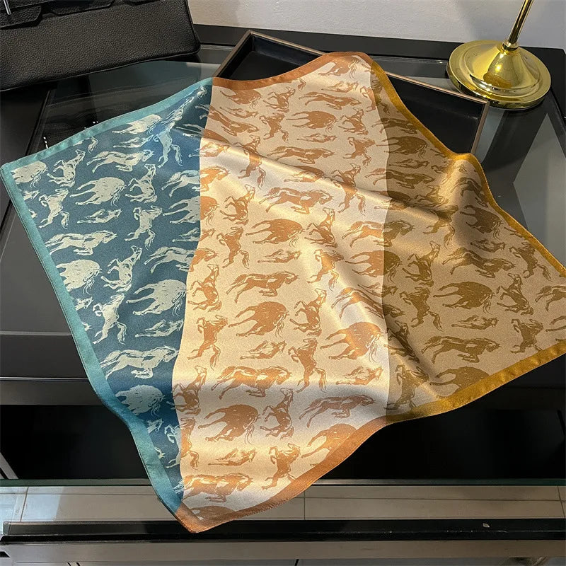100% Mulberry Silk Lotus Floral Scarf – Women's Versatile Accessory