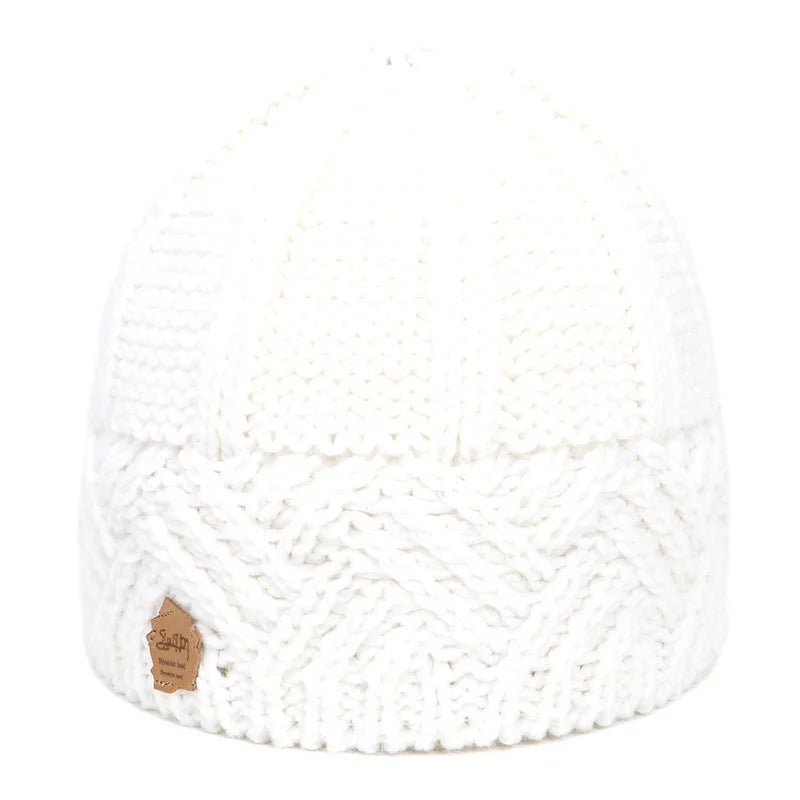 Women's 2026 Autumn Winter Beanie - Fashion Diamond Check Pattern, Soft Knitted Ski Cap, Vintage Warm Beanies Peaceful Pleasures Health and Wellness White