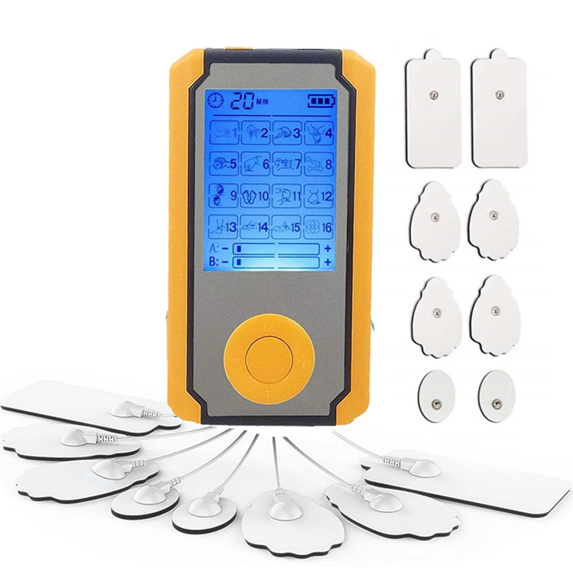 2 Independent Channel TENS EMS Unit, 36 Mode, 20 Level Muscle Stimulator, Rechargeable Electric Pulse Massager for Treatment Peaceful Pleasures Health and Wellness Orange