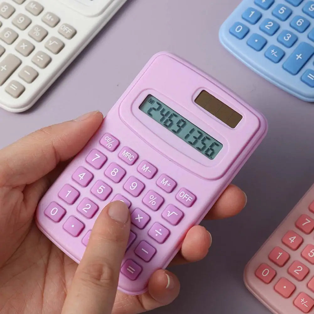 Portable Calculator Cute 8 Digits LCD Electronic Kids Home Office Primary School Calculator Teaching Supplies Peaceful Pleasures Health and Wellness
