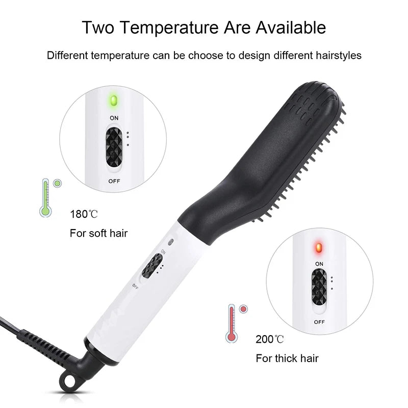 Professional Hair Straightener Multifunctional Quick Heated Men Beard Care Brush Hair Curler Brush Comb Hair Styler Tools Peaceful Pleasures Health and Wellness