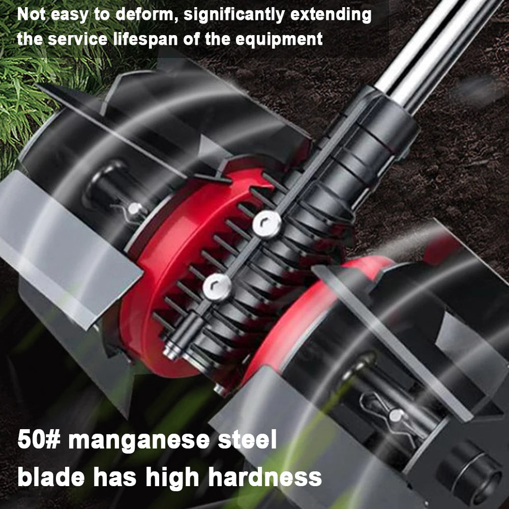 Multifunctional Lawn Mower Grass Trimmer Accessory with Interchangeable Blades Soil Loosening/Trenching/Weeding Wheel Optional Peaceful Pleasures Health and Wellness