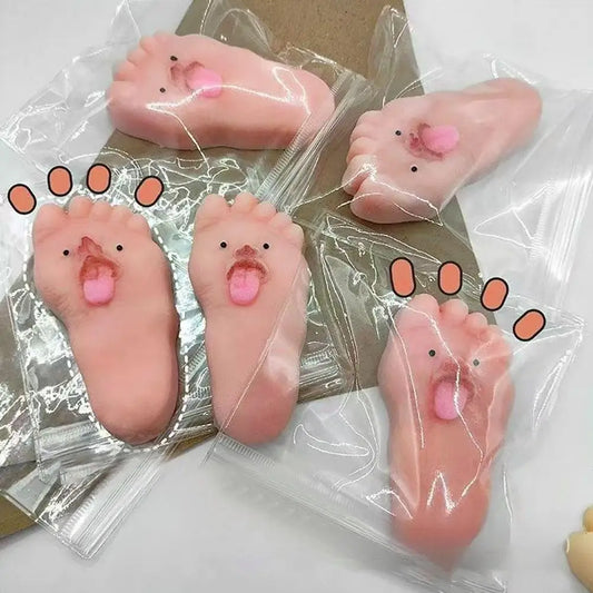 Tongue Sticking Out Big Feet Toy Novel Soft Pinching Kid Peaceful Pleasures Health and Wellness