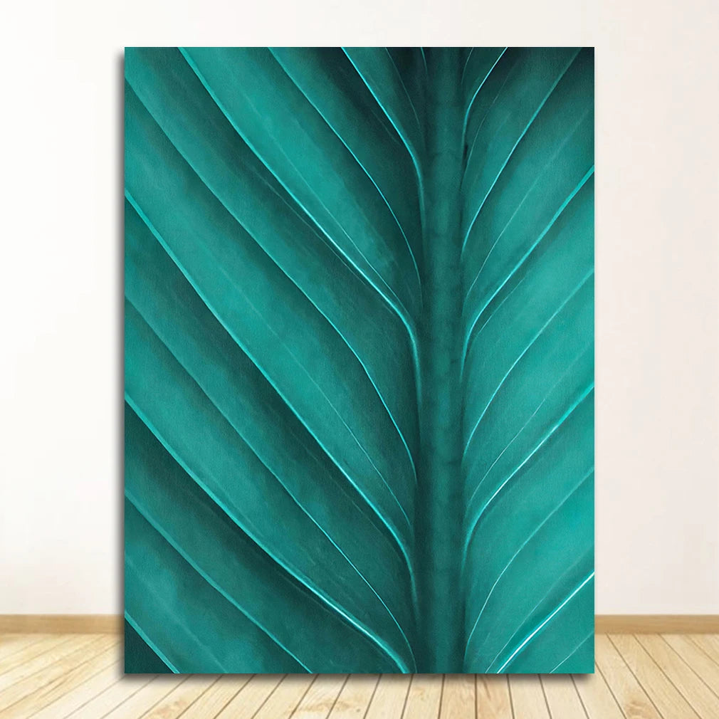 Tropical Plants & Orange Cat Canvas Wall Art | Nordic Print