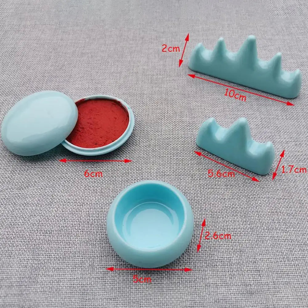 Imitation Jade for Calligraphy,Painting Pen Rest Stand Writing Brush Holder Ink Painting Accessories School Office Supplies Peaceful Pleasures Health and Wellness