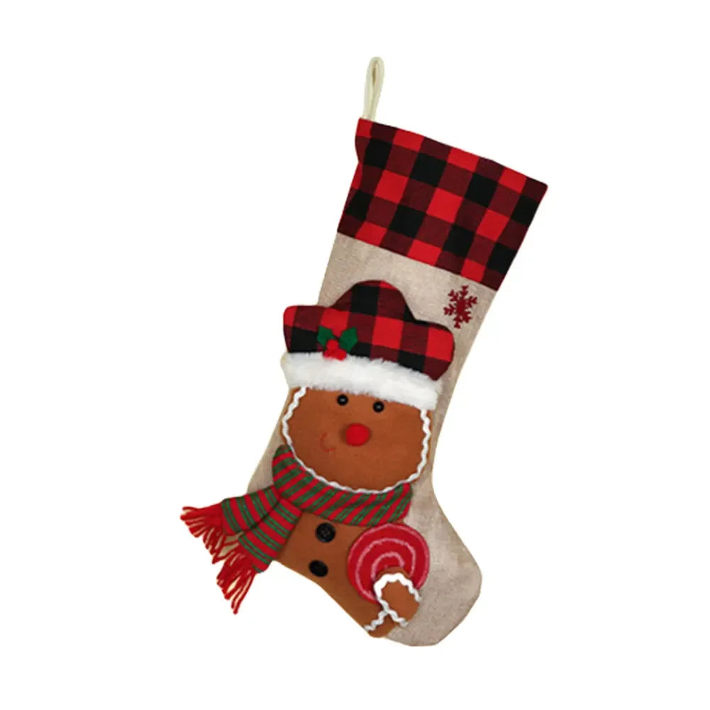 3D Plush Christmas Stockings – Santa, Snowman & Holiday Characters