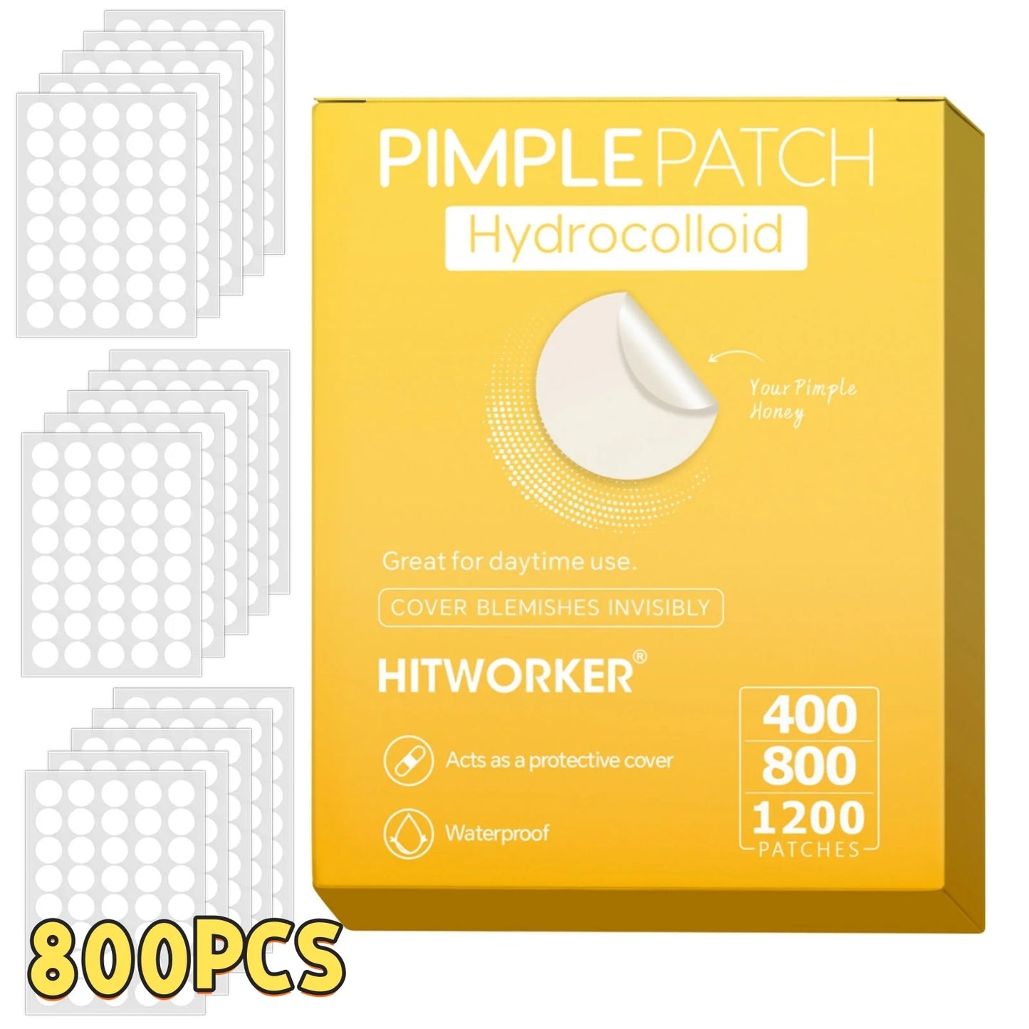 Invisible Hydrocolloid Acne Patches – Waterproof, All Skin Types