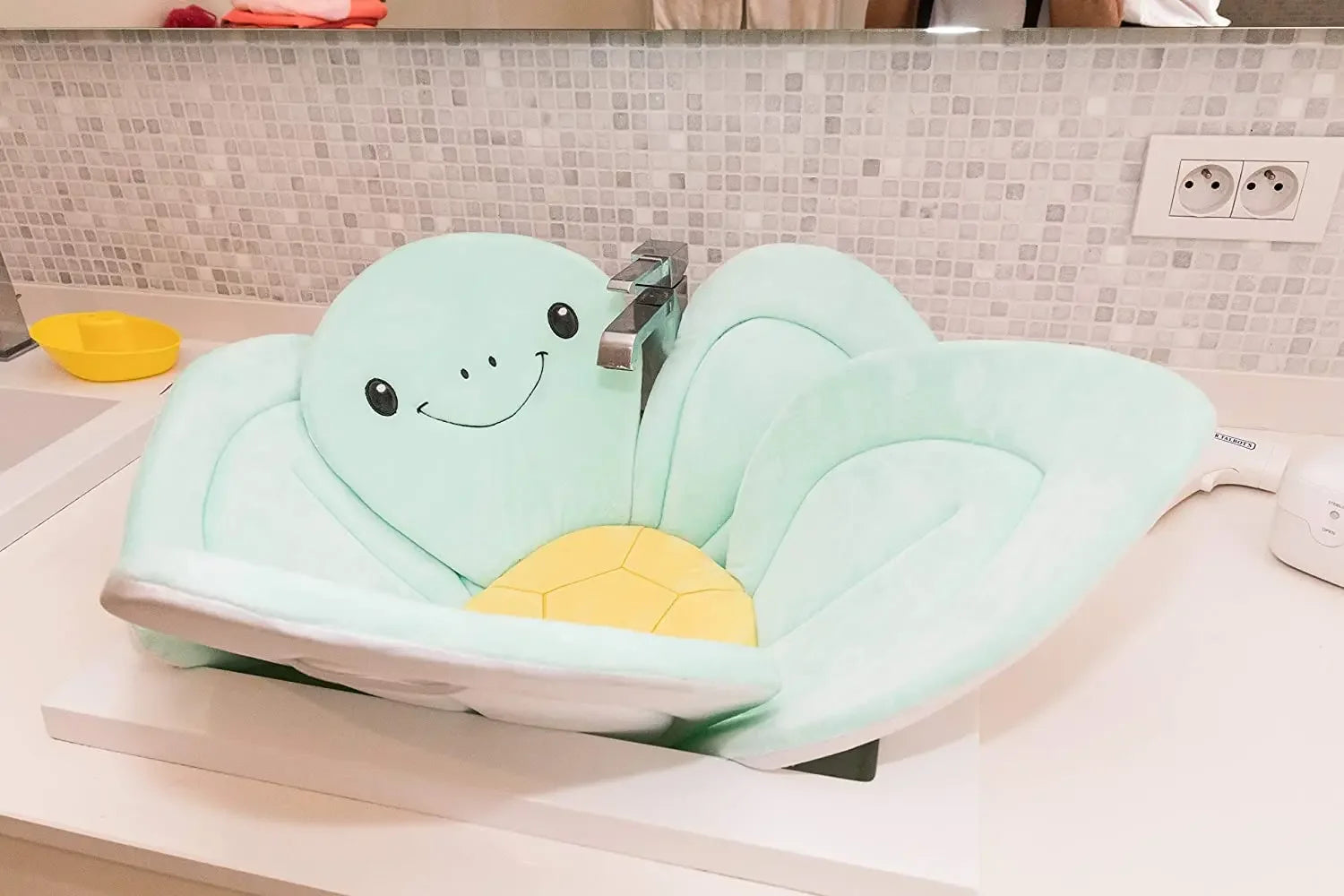 Soft Turtle Baby Bath Cushion for Sink or Tub – Ages 0–6 Months Baby Bath Accessories Peaceful Pleasures Health and Wellness
