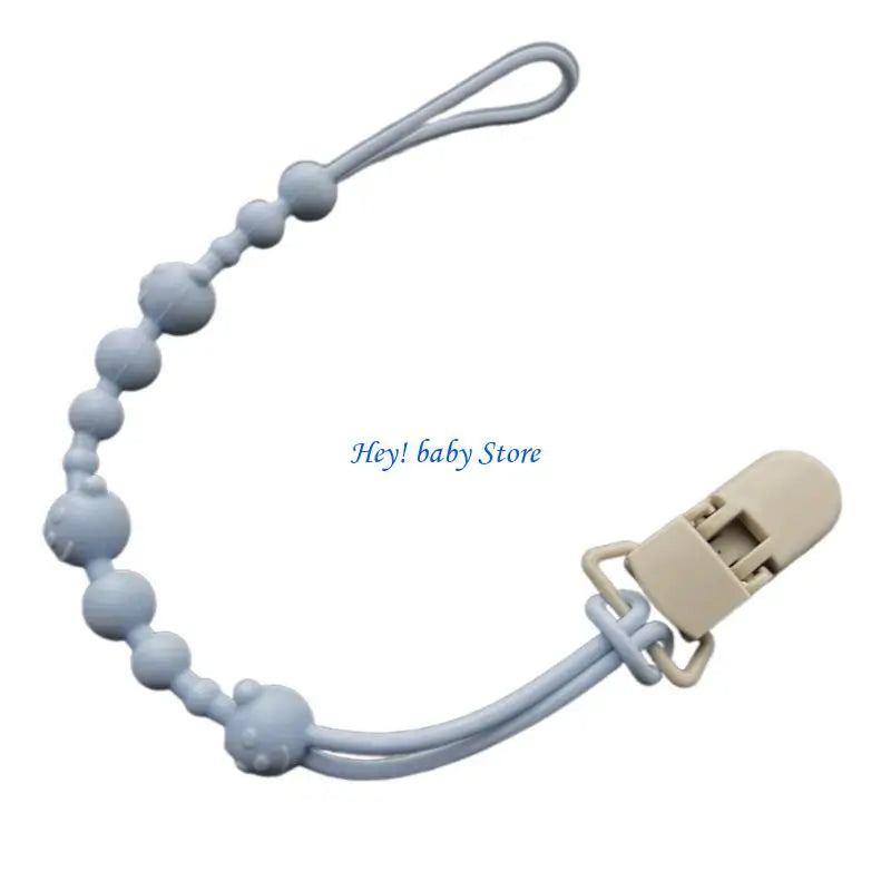 Bear Pattern Silicone Baby Pacifier Clip Chain | Safe Soother