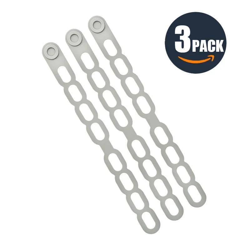 1Pc Stretchable Silicone Lid Strap Splash-Proof Leak-Proof Reusable Fixing Band Safe Material for Dishes Peaceful Pleasures Health and Wellness 3Pcs Gray