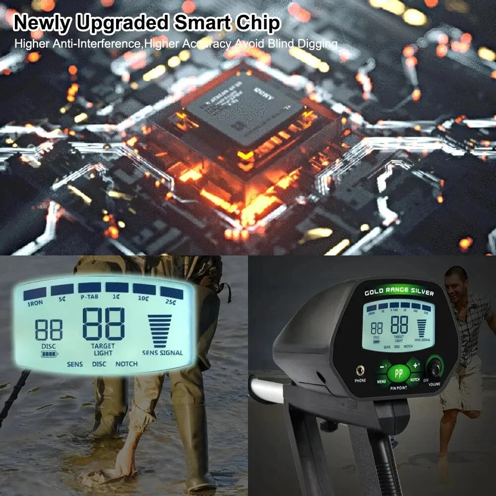 MD-4090 Metal Detector Underground Gold Detector High Accuracy Metal Finder Waterproof Search Coil Seeker Treasure Peaceful Pleasures Health and Wellness