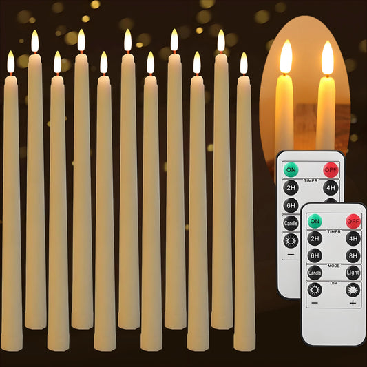 6/12/24pc Pack Flameless Taper Candles Battery Operated Flickering Window Candle Gold Holder Party Home Christmas Table Decor ﻿ Peaceful Pleasures Health and Wellness