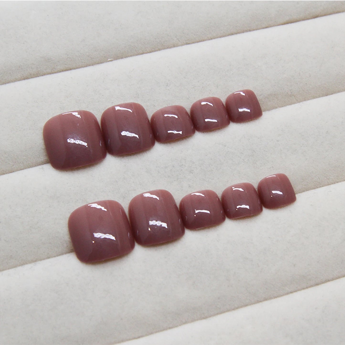 Wine Red Toe Nail Tips Press On Toenails 24pcs Reusable Charming Fake Toe Nails For Fashion Party Manicure Pedicure Decoration Peaceful Pleasures Health and Wellness