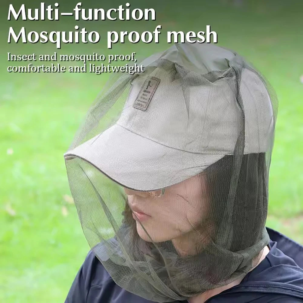 Mosquitoes Head Net Hat,Insect-Resistant Mosquitoes Head Net,Sun Protection Camping Bugs Net,For Outdoor/Hiking/Fishing Peaceful Pleasures Health and Wellness