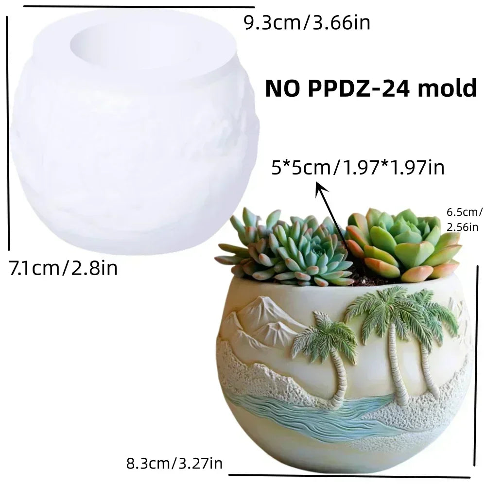Windmill Town Silicone Mold – Resin Succulent Pot & Storage Box