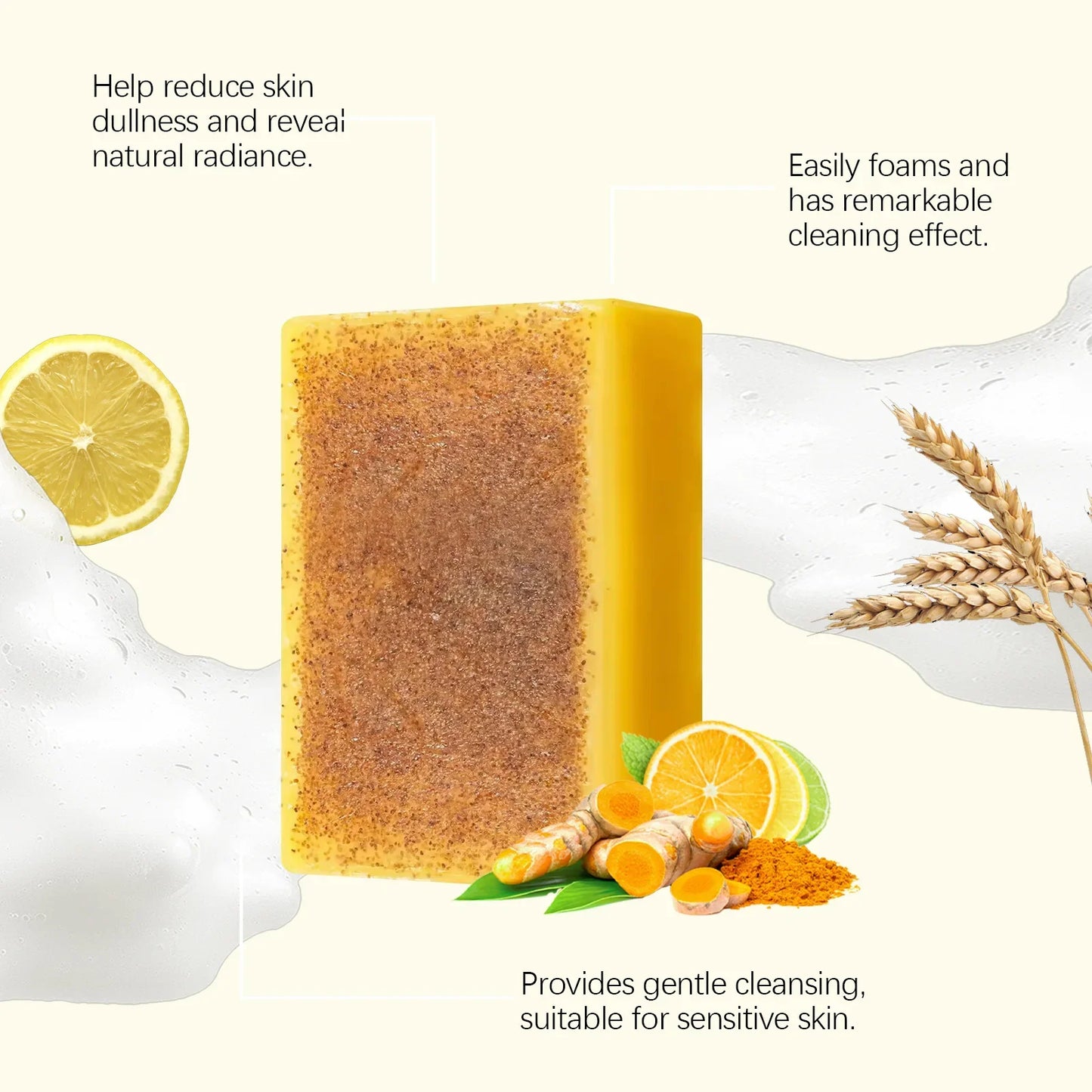 Lemon Turmeric Kojic Acid Brightening Soap – OceAura 100g