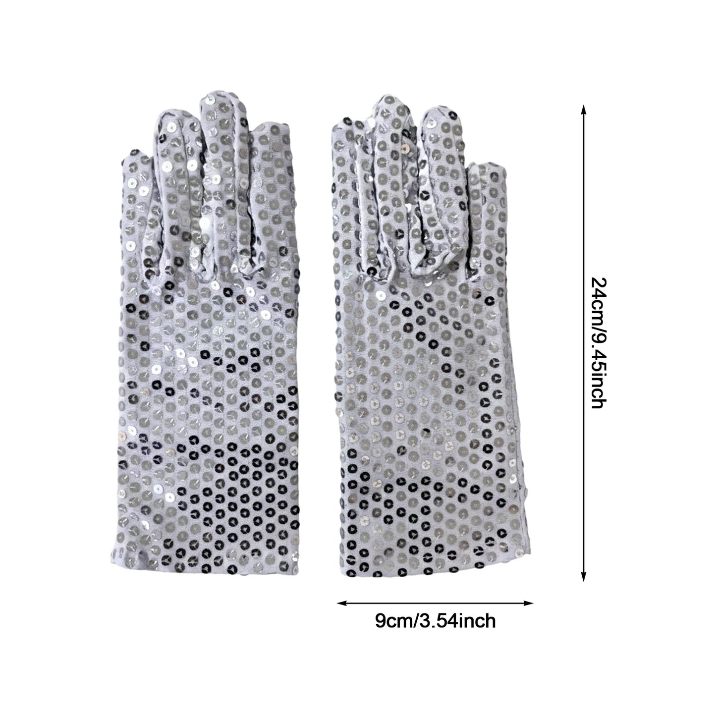 Silver Glitter Mesh Gloves Dance Costume Accessories for Women Party Performance Fashion Handwear Peaceful Pleasures Health and Wellness