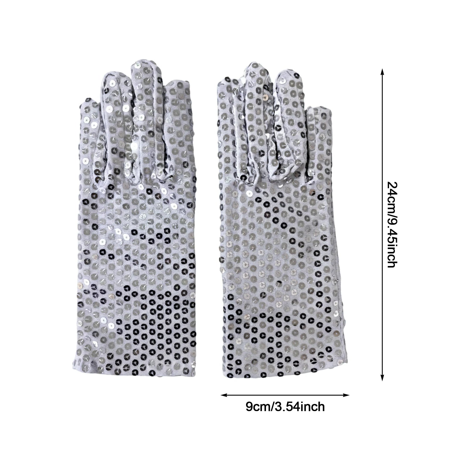 Silver Glitter Mesh Gloves Dance Costume Accessories for Women Party Performance Fashion Handwear Peaceful Pleasures Health and Wellness