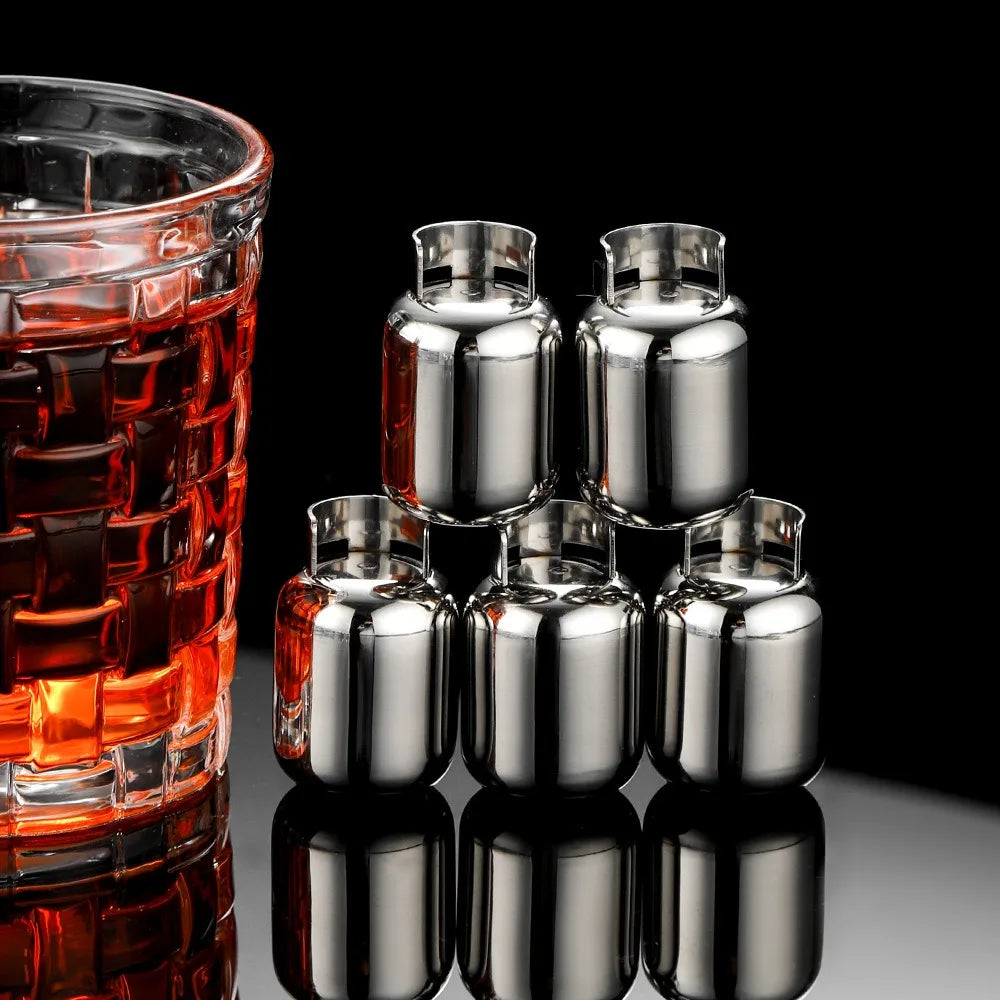 Stainless Steel Ice Cubes Whiskeygas Cylinders Ice Cube Cooler Reusable Whisky Ice Stone Whisky Rocks Bar Wine Cooler Peaceful Pleasures Health and Wellness