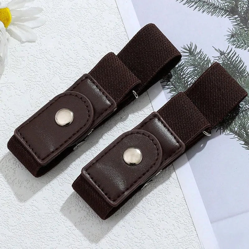 2-Pack No Buckle Elastic Belt Unisex | Invisible Stretch Belt